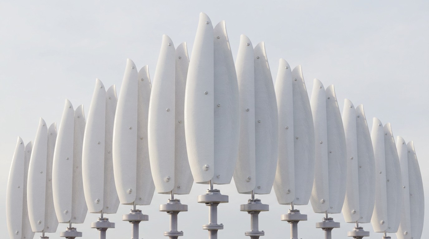 AI concept: wind turbine close-up